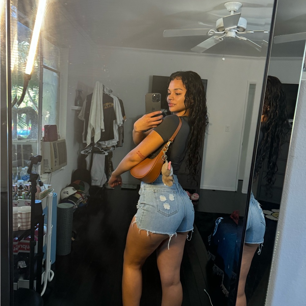 blue short shorts
